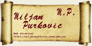 Miljan Purković vizit kartica